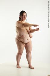 Nude Woman White Standing poses - ALL Overweight long black Standing poses - simple Pinup